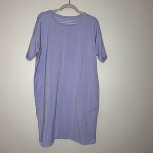Eileen Fisher Dolman Sleeve Cotton Blend T Shirt Dress